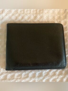 KANGAROO VTG Brooks Brothers Peal & Co. Made in England Black Leather Wallet